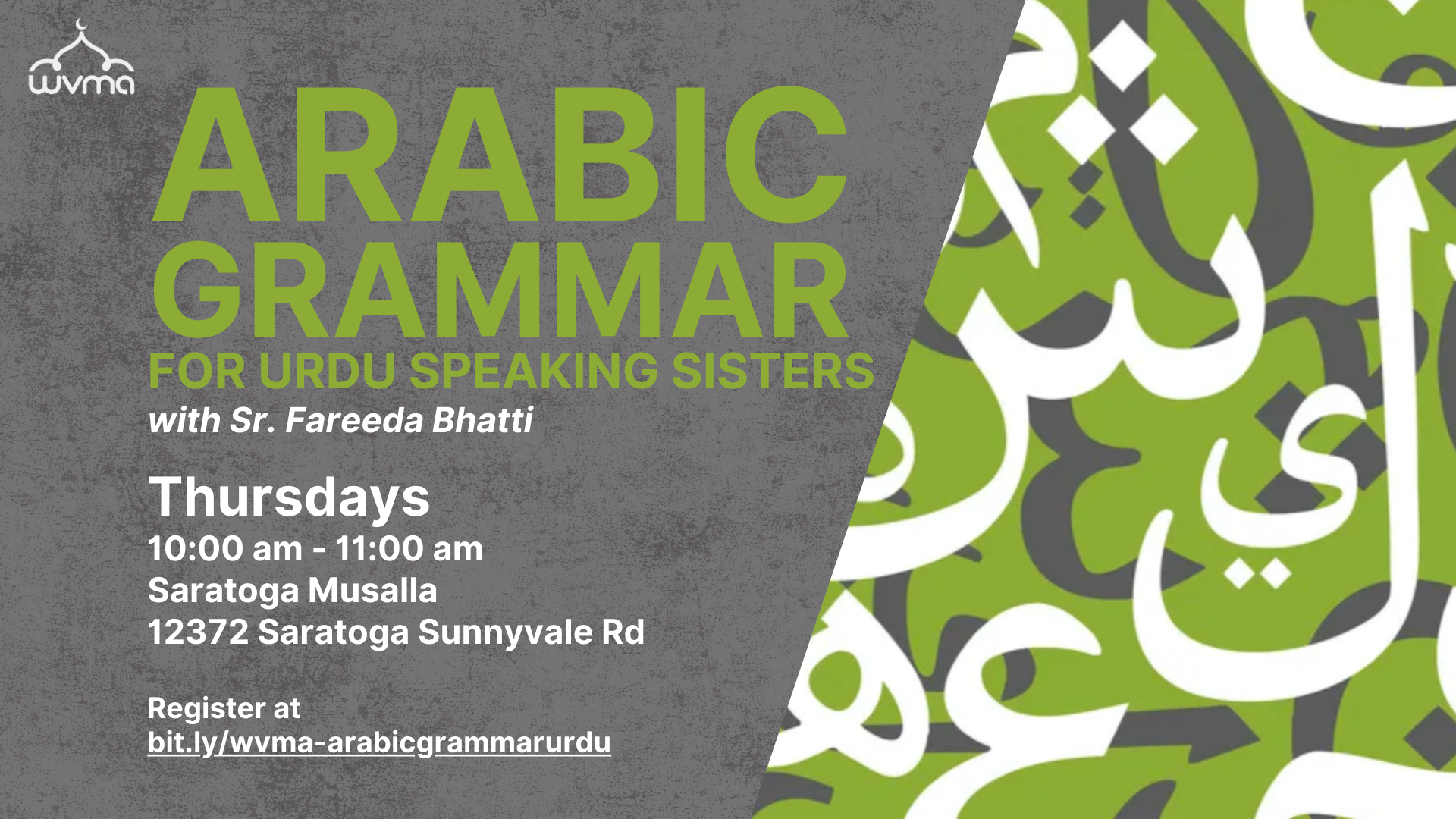 Arabic Grammar Class for Urdu-speaking Sisters