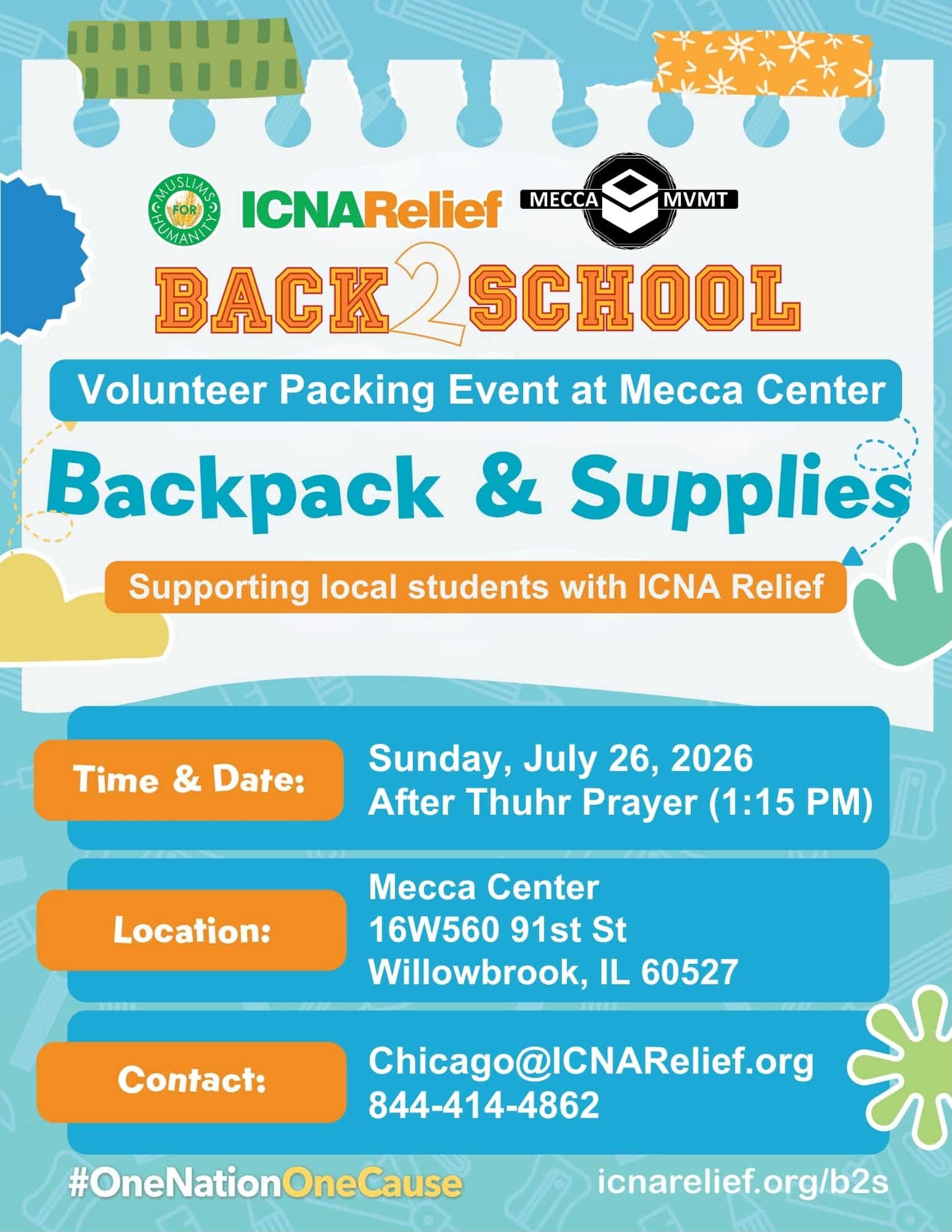 Back to School Volunteer Packing Event with ICNA Relief