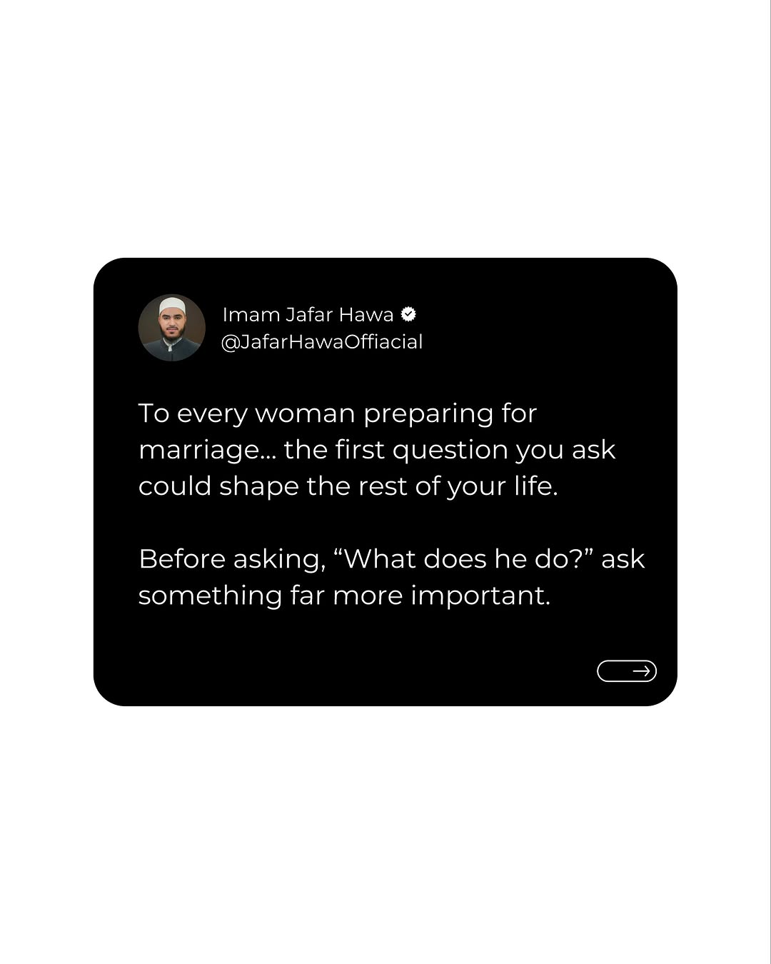 To every sister preparing for marriage 👑

Before you ask, “What does he do?” as