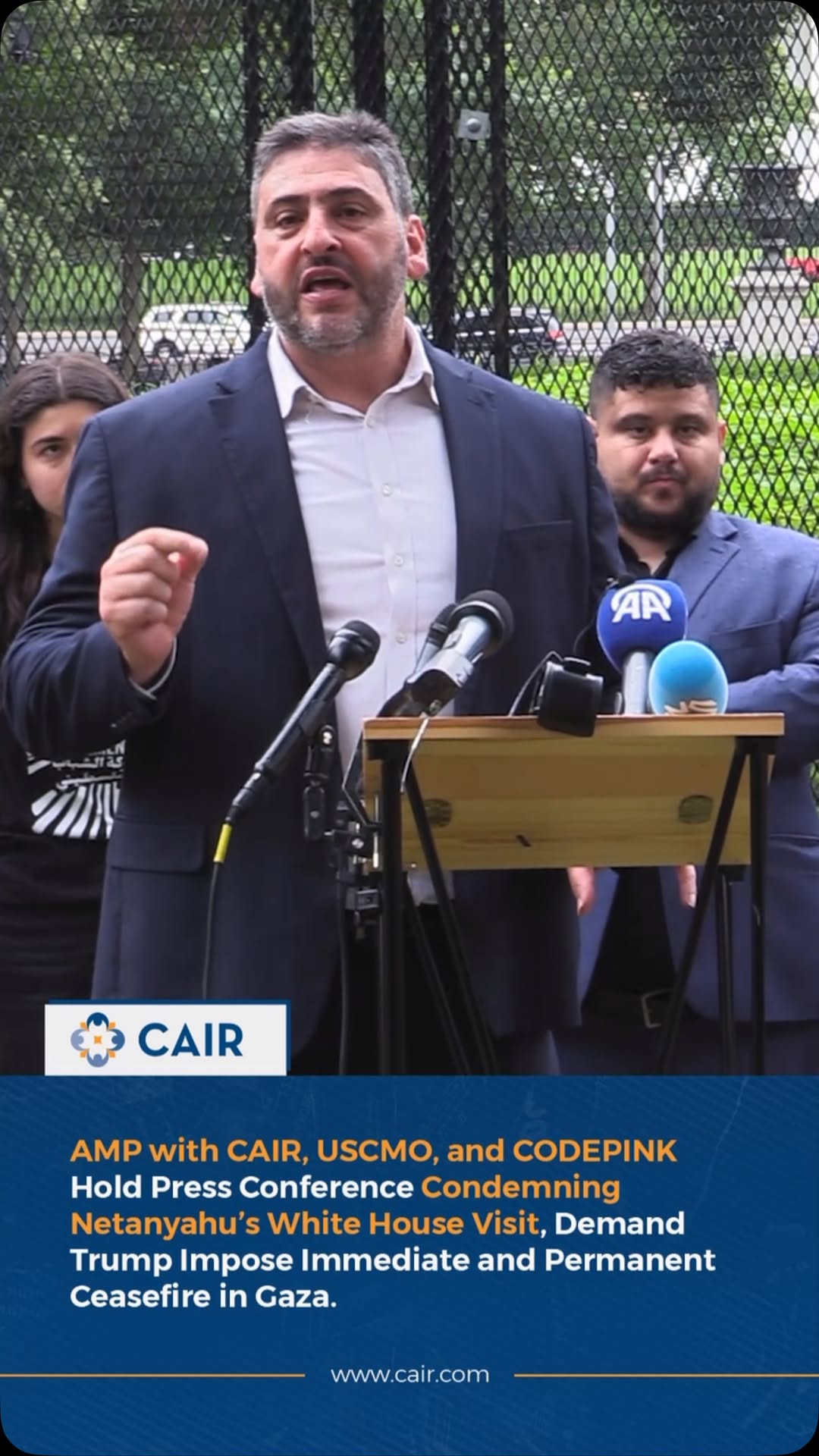 The press event, organized by American Muslims for Palestine (AMP) in collaborat