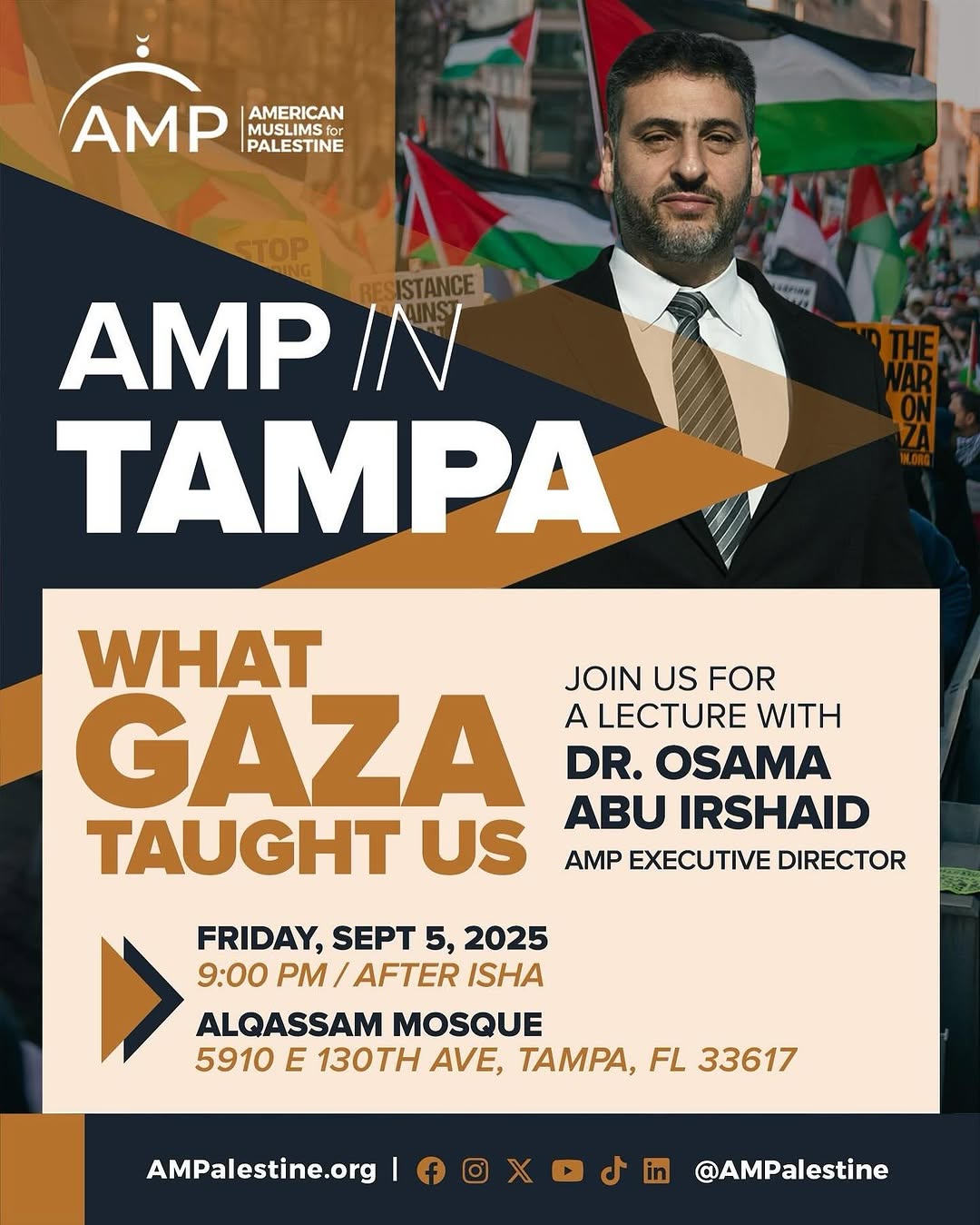 🇵🇸 Tampa! AMP is coming on Friday, Sept 5th, for a special lecture on What Gaz