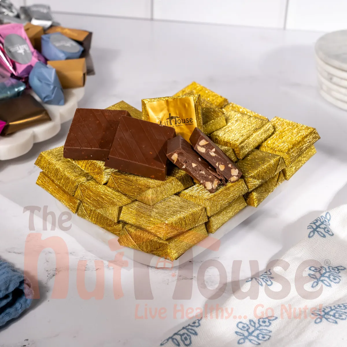 Chocolate Covered Crushed Nuts with Hazelnut Cream - GOLD