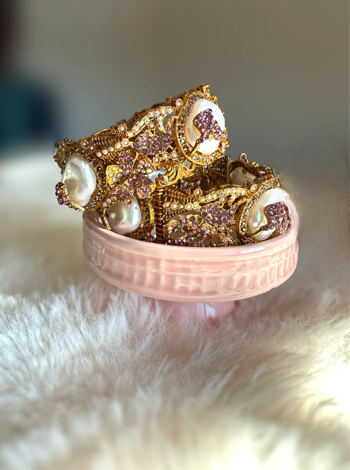 Turkish Work Bangle (pair of 2) -  PINK