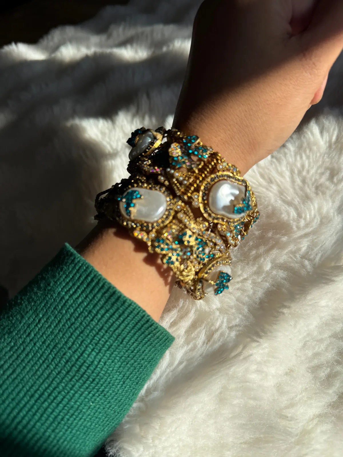 Turkish Work Bangle (pair of 2) - Teal