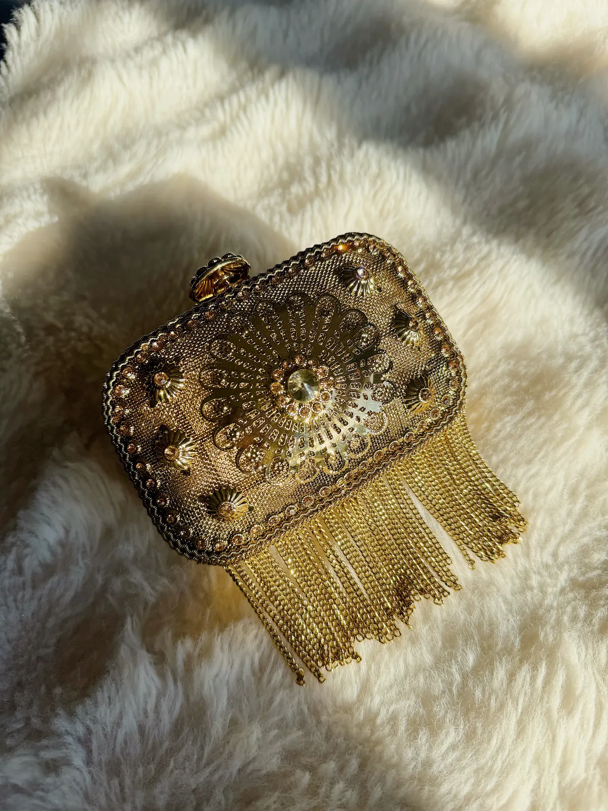 Gold lux mini clutch (rectangle)