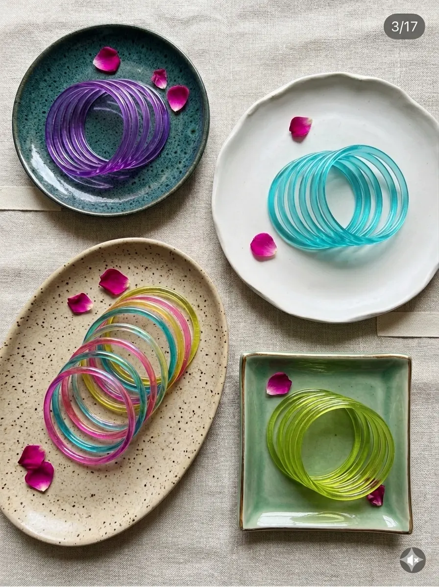 Jelly Glass Bangles set of 8