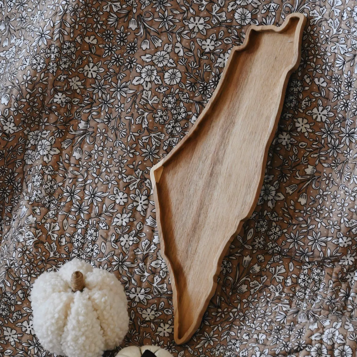 Large Palestine Map Dish Wood