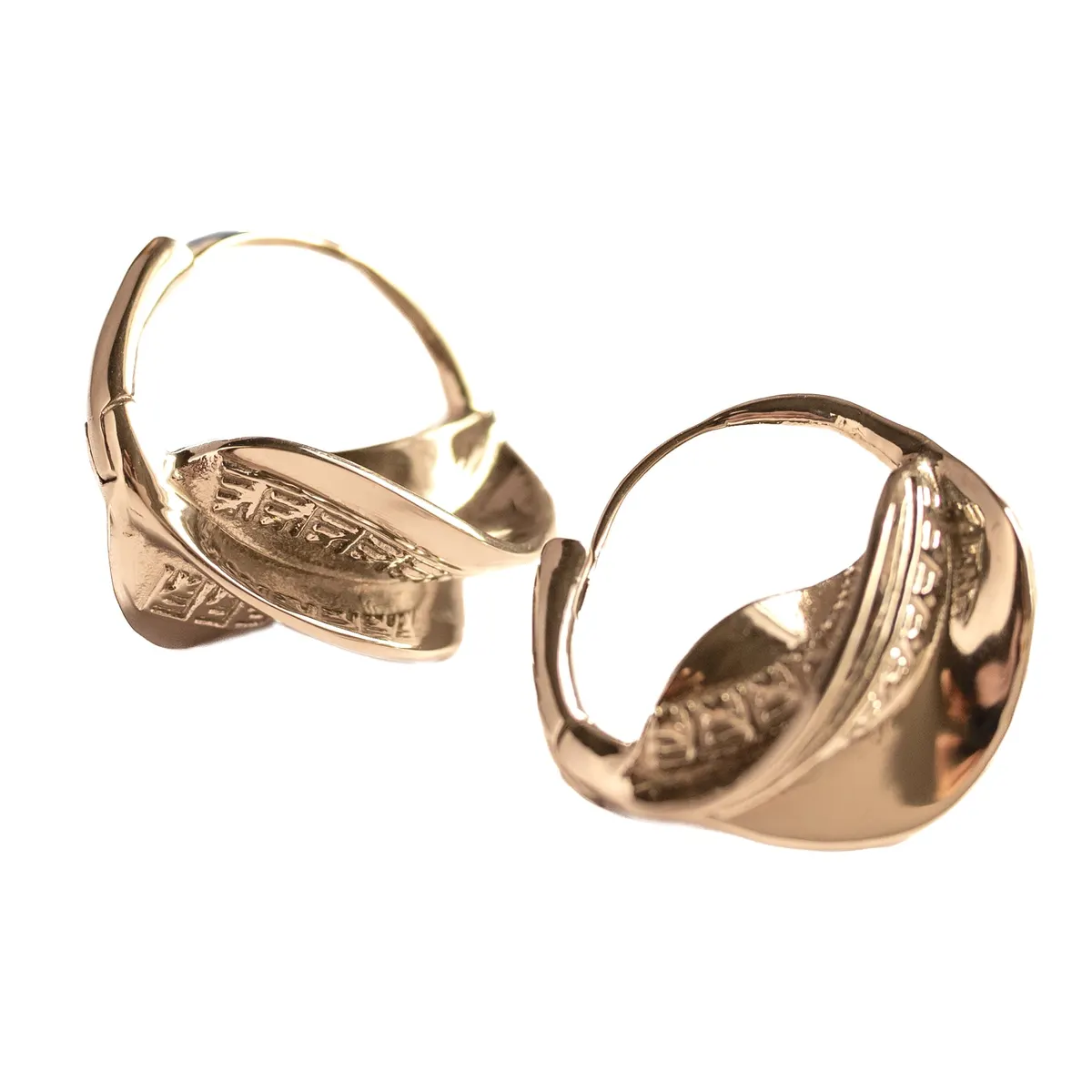 Fulani Tatreez Hoop Earrings Gold