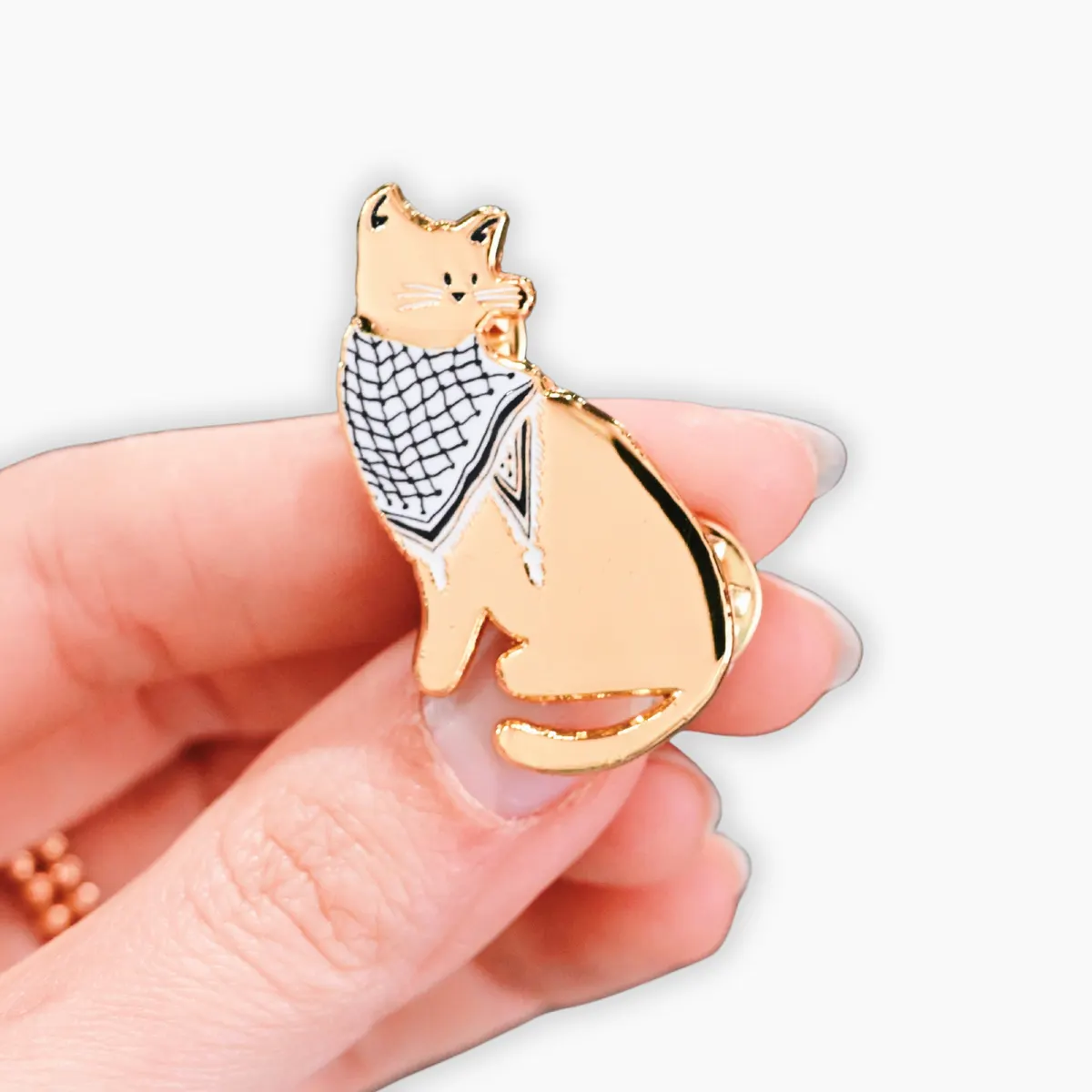 Golden Catfiyyeh Enamel Tatreez Minder