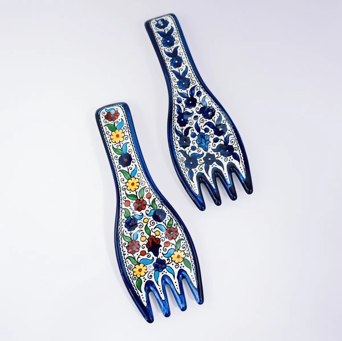 Hand-Painted Khalili Ceramic Spoonrest (Fork)