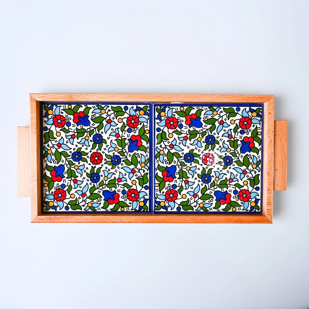 Hand Painted Khalili Rectangular Ceramic Tray Colorful
