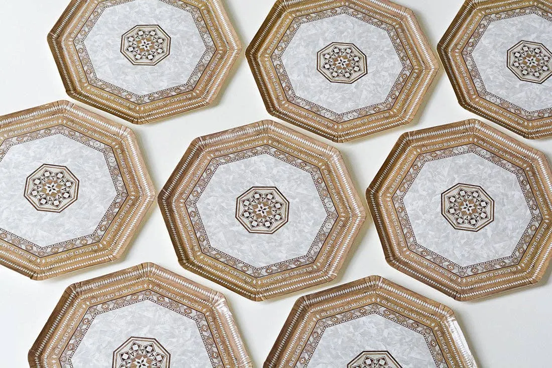 Damasq Disposable Ramadan Dessert Plates-8pc