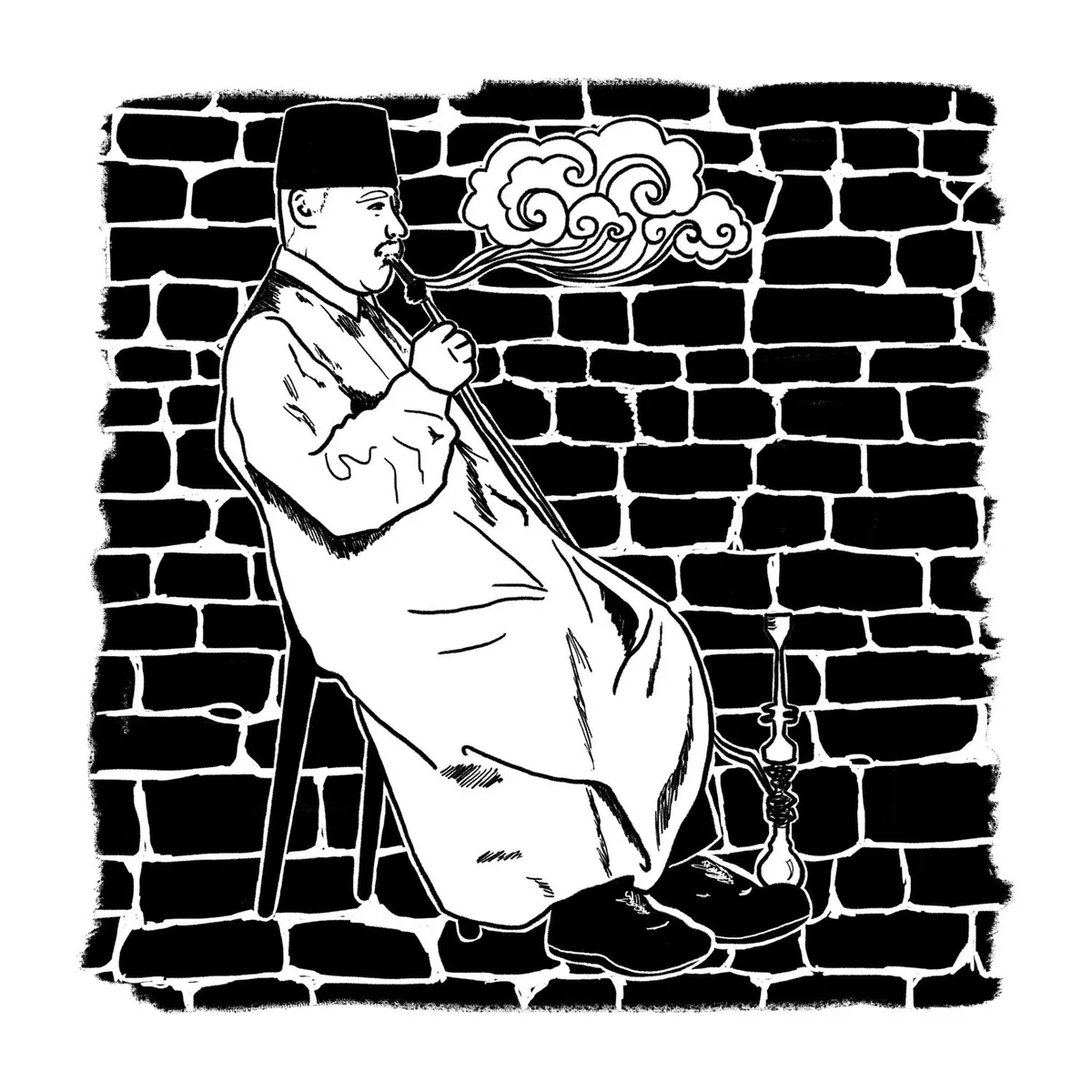 "Palestinian-Armenian Priest & Argileh" Print