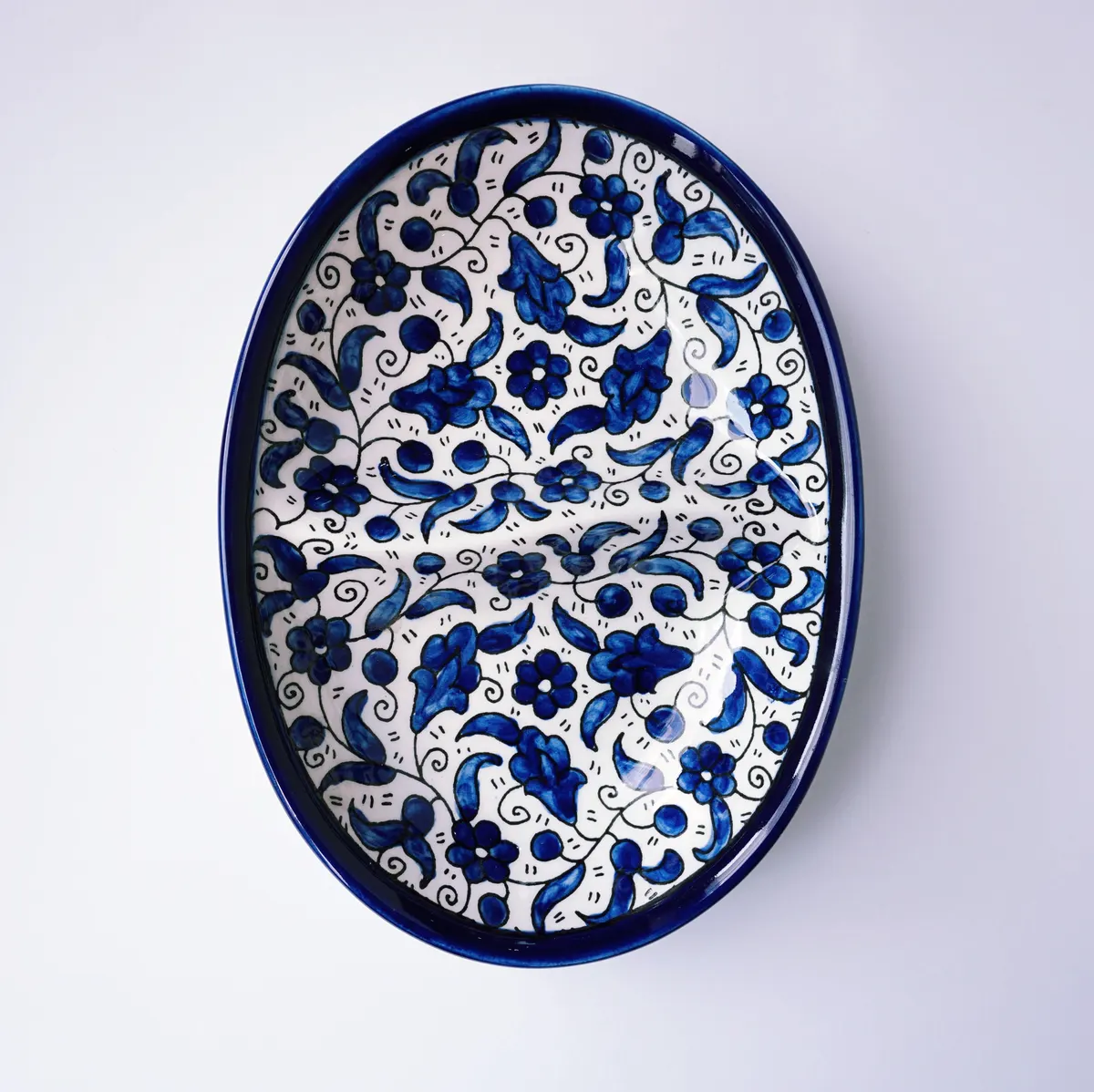 Hand-Painted Khalili Ceramic Half Split Plate