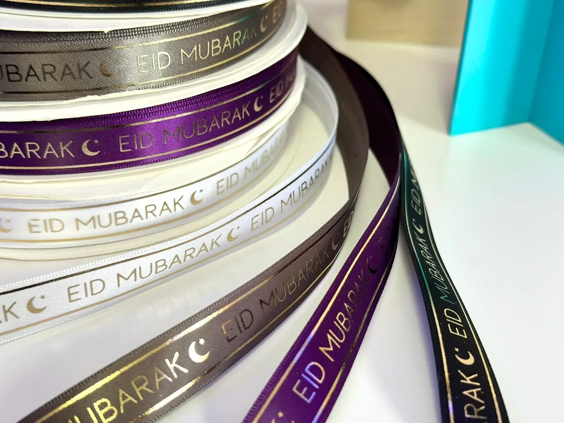 Eid Mubarak Font Satin Ribbon