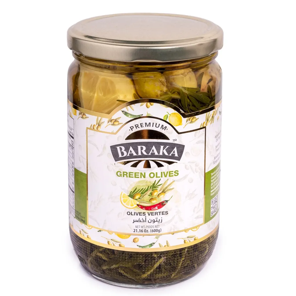 BARAKA PREMIUM Green Olives 600 g * 12
