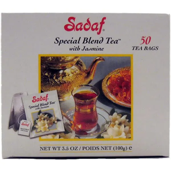 Sadaf Jasmine tea bags - Special Blend Black herbal Tea with Jasmine 50 Tea Bags