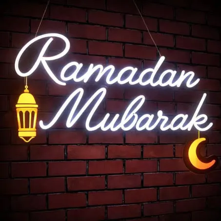 Ramadan Kareem In White Decorative Neon Window Lights