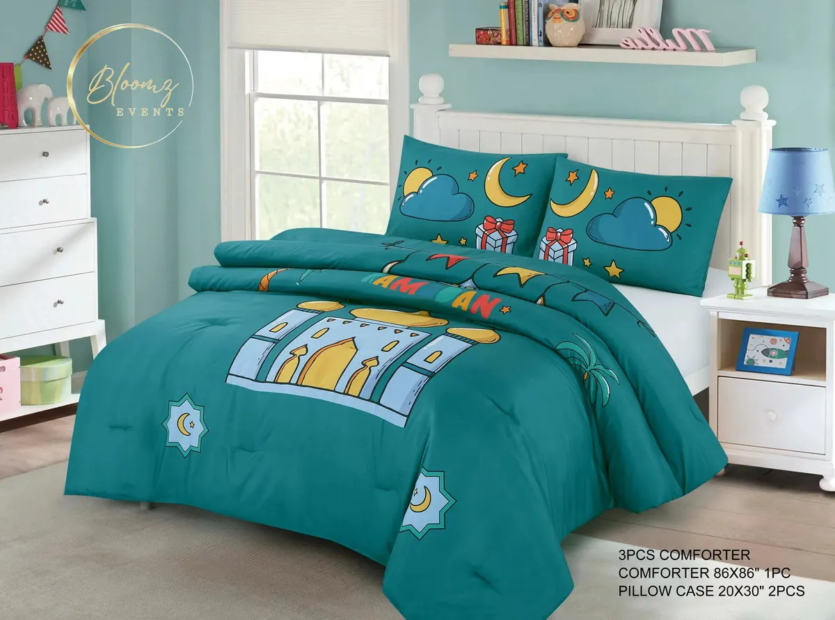 Copy Arabic Letters Kids Twin Full Bedding Set
