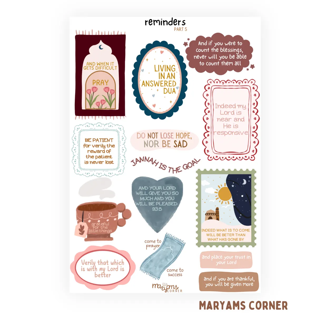 Reminders part 5 Sticker Sheet
