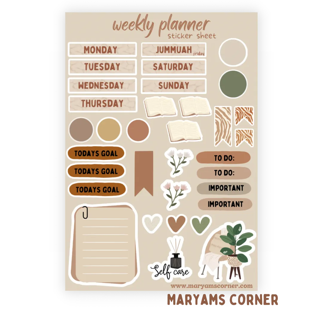 Weekly Planner Sticker Sheet