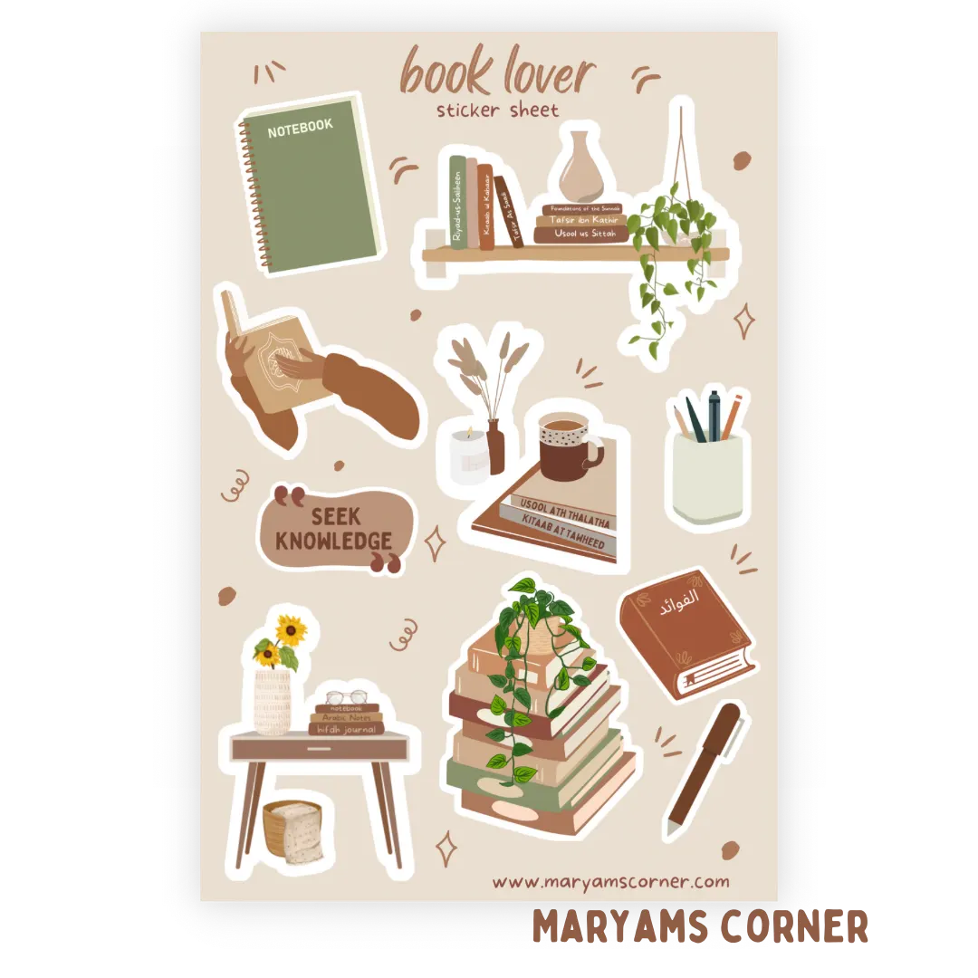 Book Lover Sticker Sheet