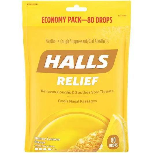 Halls Relief Honey and Lemon Cough Drops