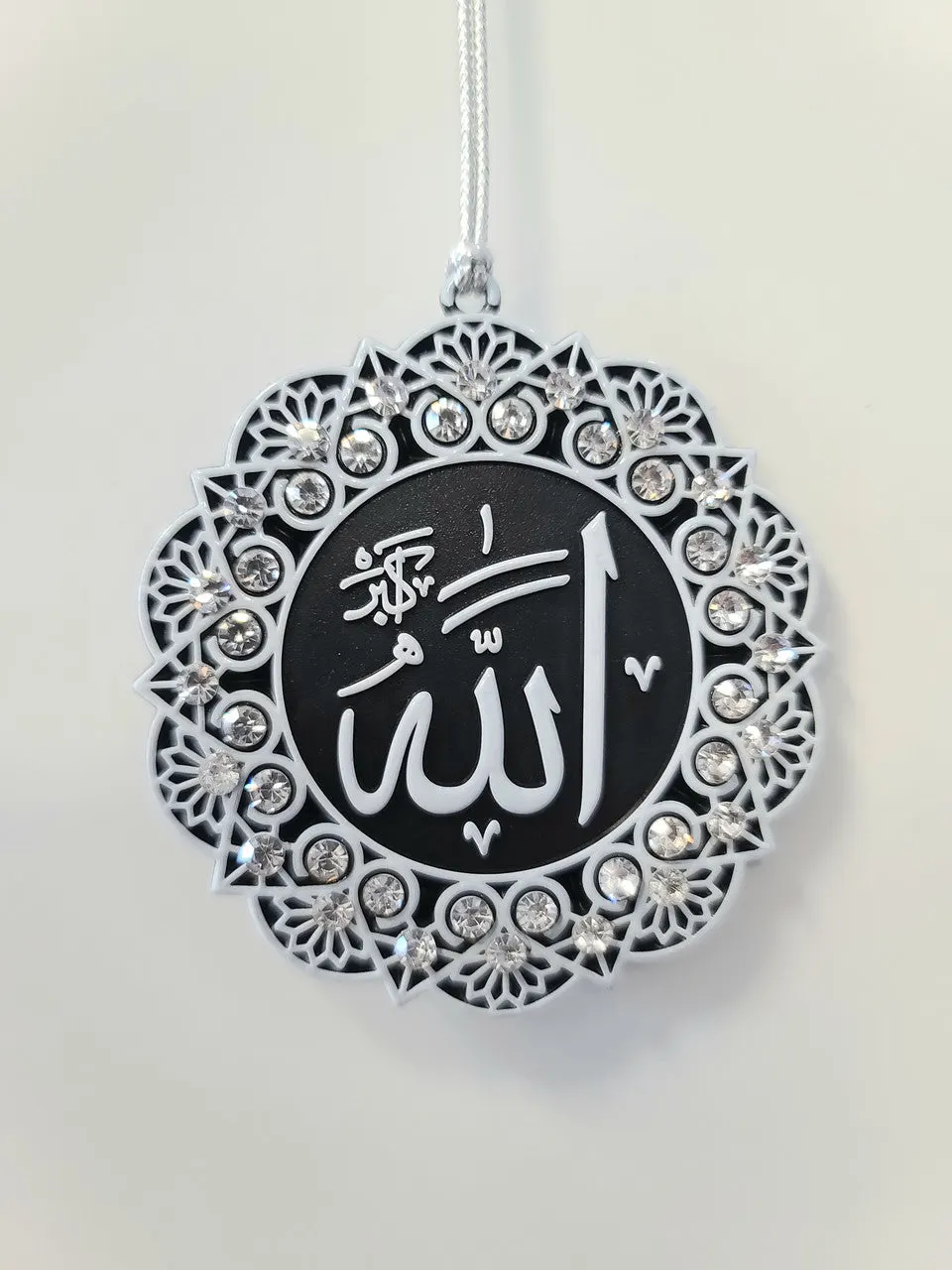 Hanging Ornament Allah and Muhammad (White and Silver)