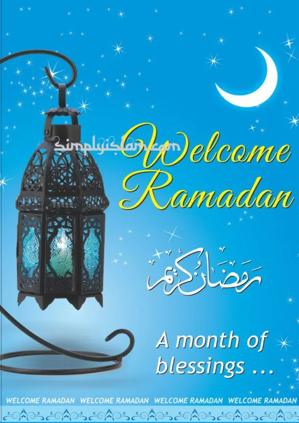 Welcome Ramadan Party Flags (Blue)
