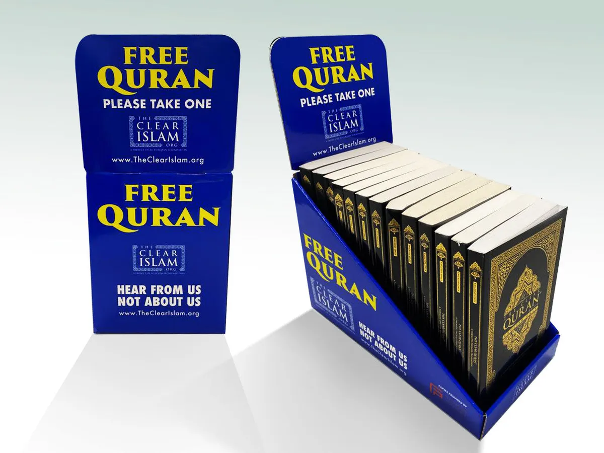 Counter Top Quran Display with The Clear Quran (13 copies)