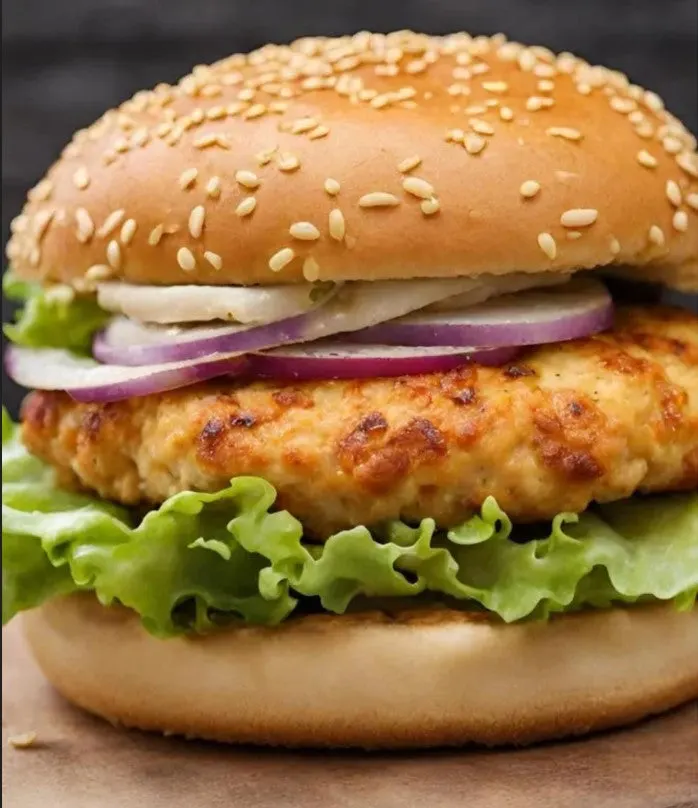 Chicken Kabab Burger With Fries